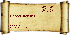 Rapos Dominik névjegykártya